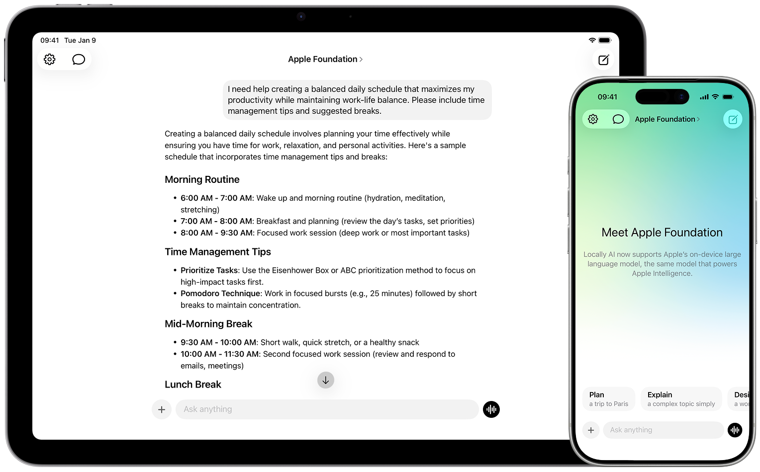 Locally AI on iOS 26 Liquid Glass